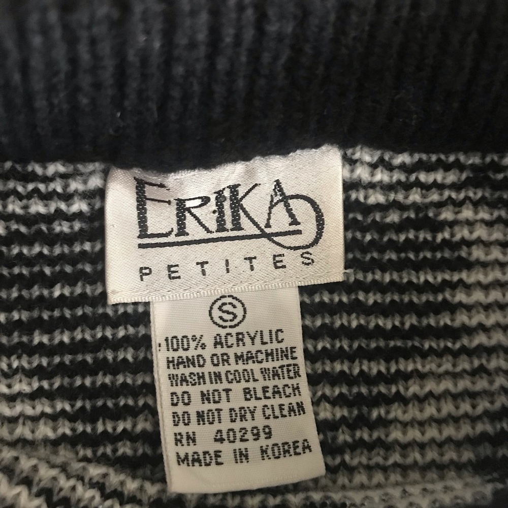 SOLD vintage 80s boxy chunky ski fair isle sweater S - Picture 3 of 4